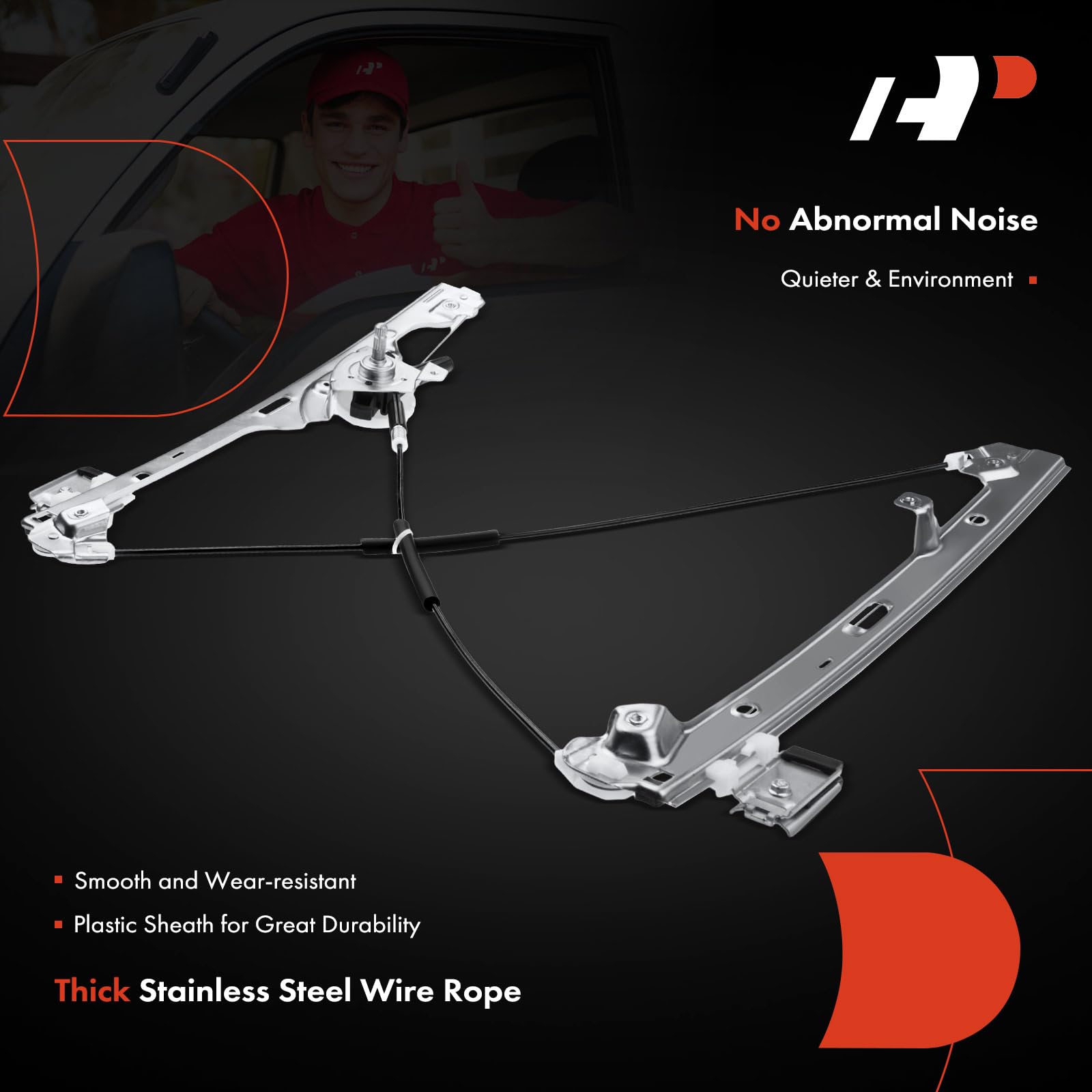A-Premium Lève-vitre manuel avant compatible avec Chevrolet Silverado Avalanche Suburban Tahoe GMC Sierra Yukon XL Cadillac Escalade ESV EXT avant gauche et droite Lot de 2 pièces 15077851 15077852