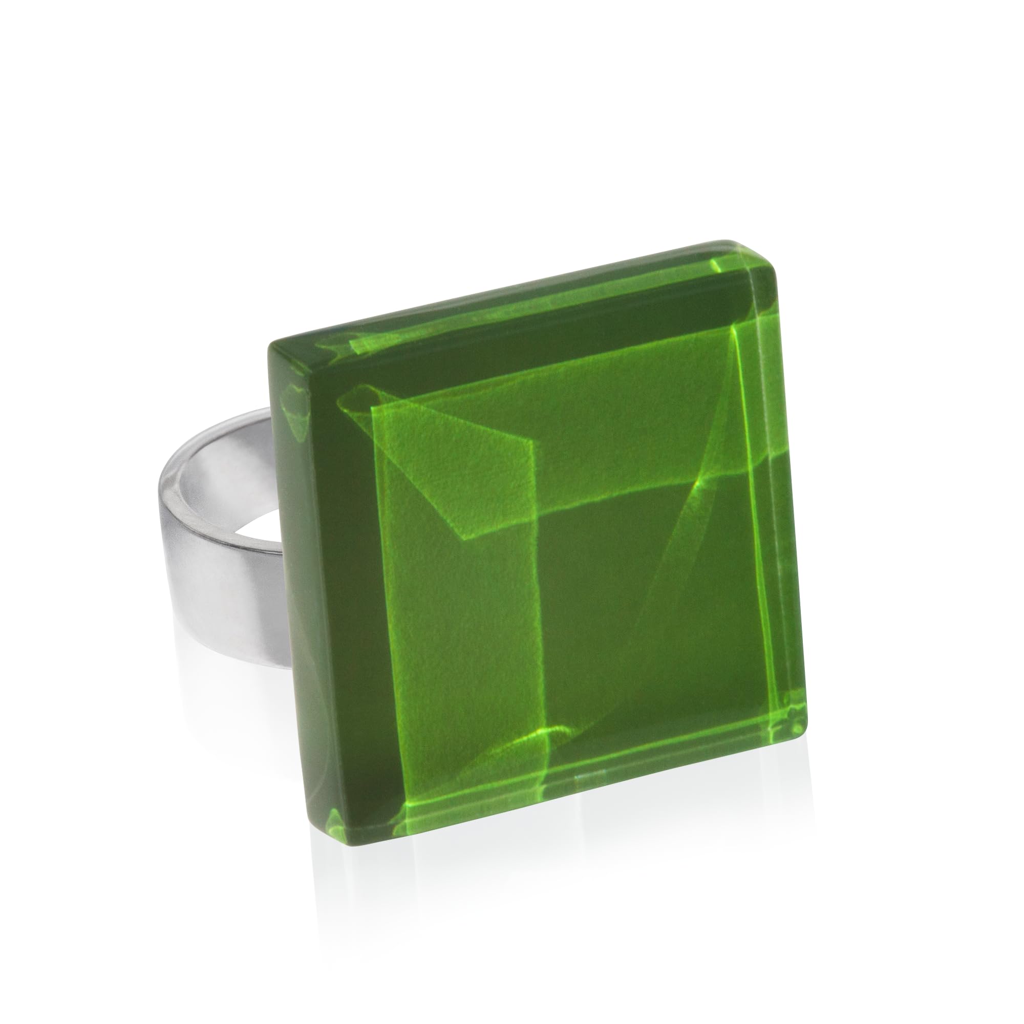Statement Ring mit Steinen in 20 Farben • Geburtsstein Schmuck Geometrisch • Edelstahlring größenverstellbar (min. Ø 19mm) • handgemacht & nachhaltig