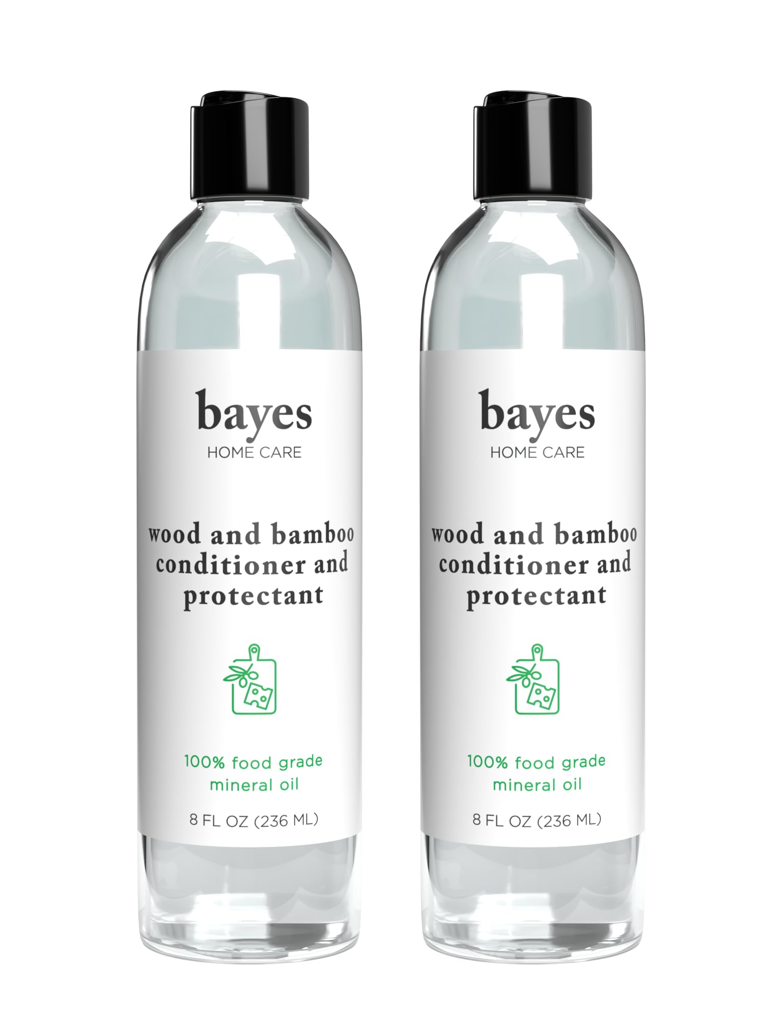 Bayes Food Grade Mineral Oil for Cutting Board - Mineral Oil Food Grade for Bamboo, Teak & Wood Conditioner and Protectant - Cutting Board Oil Food Grade Formula - Wood Oil for Cutting Board - 8 oz