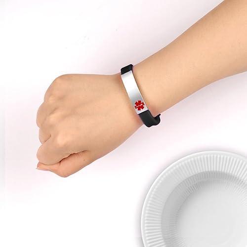 Miniatura 5 de Pulsera de identificación personalizada con alerta médica grabado, regalo personalizado, pulsera ajustable para hombres y mujeres en primeros