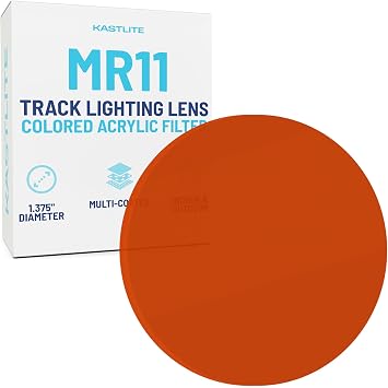 KASTLITE Amber Halo Track Light Head Filter Acrylic MR11 WAC Bulb Lens Replacement Cover for Ceiling Fixtures, Spotlights & Flood Lights LED/Fluorescent Landscape Lighting Colored Lenses