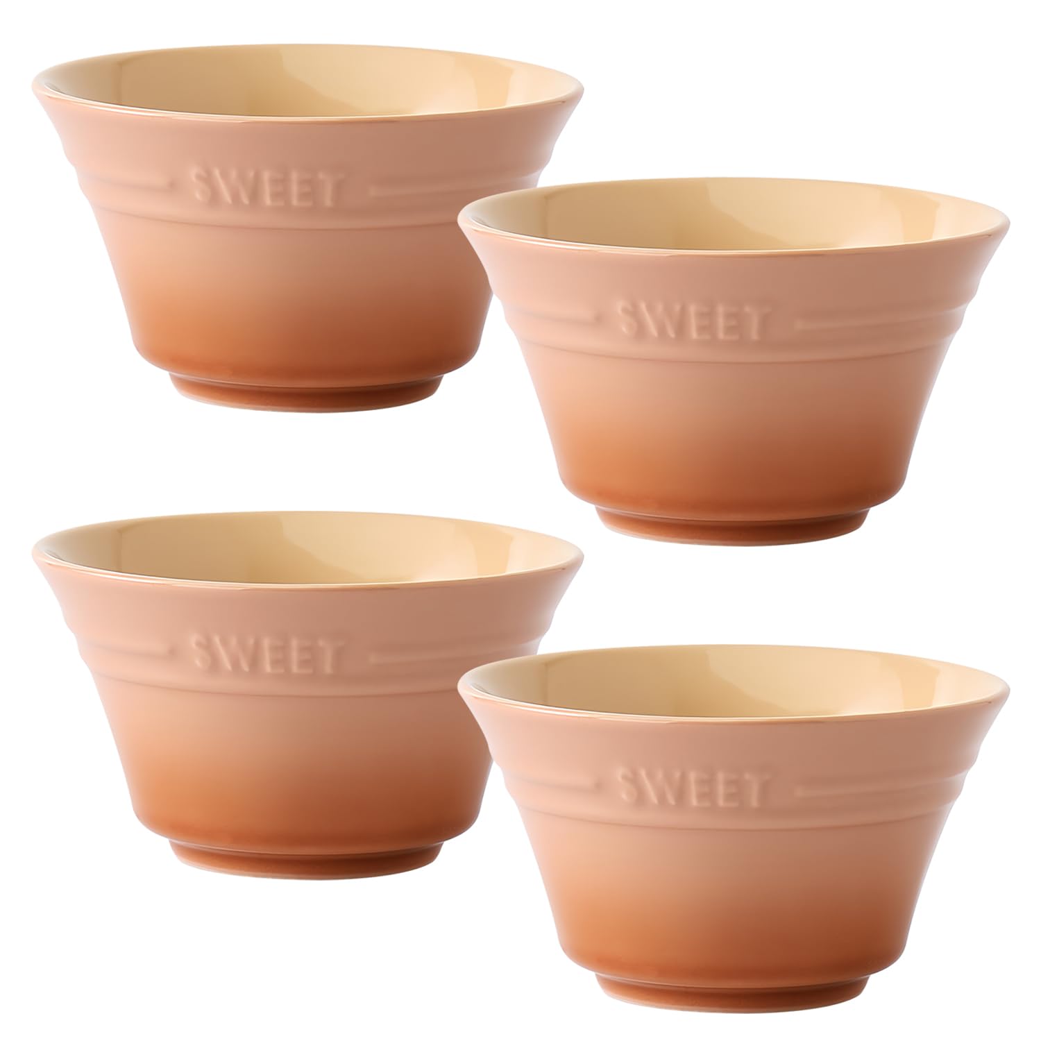 Großes Müslischalen-Set, 400 ml, Suppenschüsseln, mikrowellengeeignet, Reisschalen, Keramik-Frühstücksschalen (Khaki, 4 Stück)