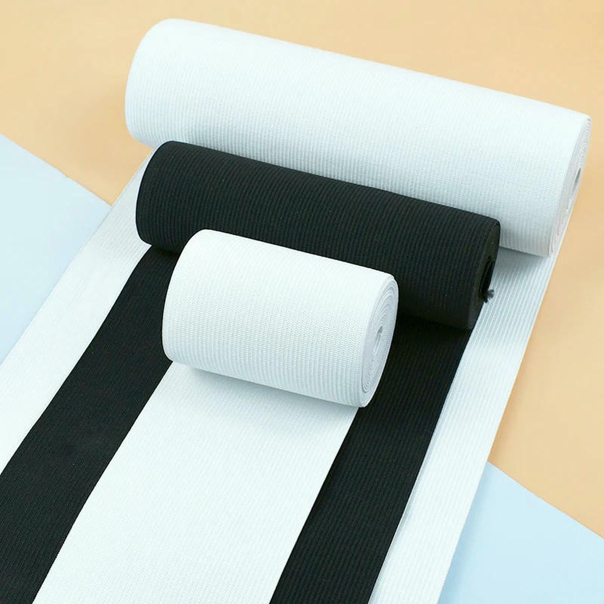 elastyczna taśma krawiecka, Gumka poliestrowa do szycia 7-40cm 1-2m czarno-biała(White 40cm,1Meter)