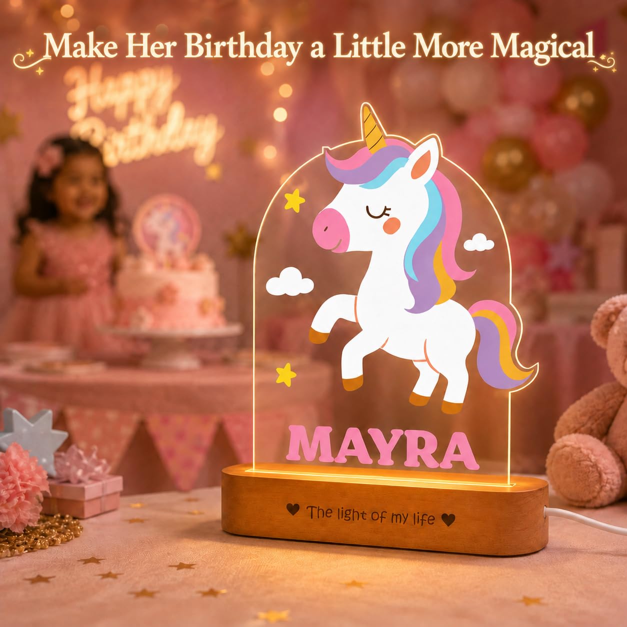 Personalized Unicorn Night Lamp - Custom Name Gift -6 Personalized Unicorn Night Lamp - Custom Name Gift -6