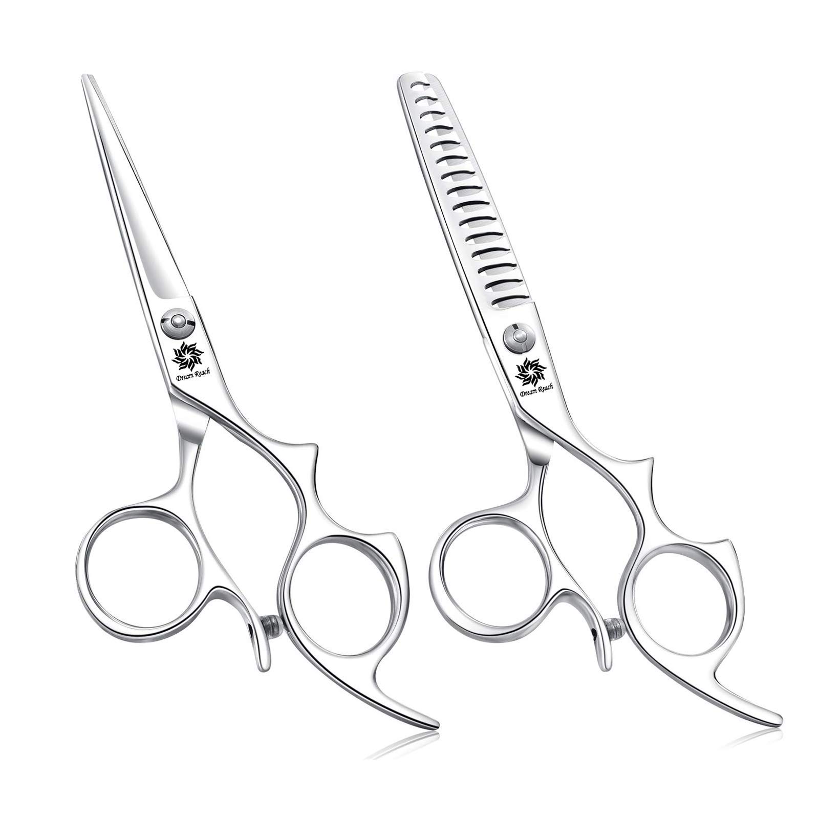 Barber Shears Kit 6.0'' - Hair Cutting Scissors and Texturizing/Thinning Shears Hairdressing Scissors - Large Finger Holes - Hair Cutting Tool for Hairdresser - by Dream Reach (1 Set)