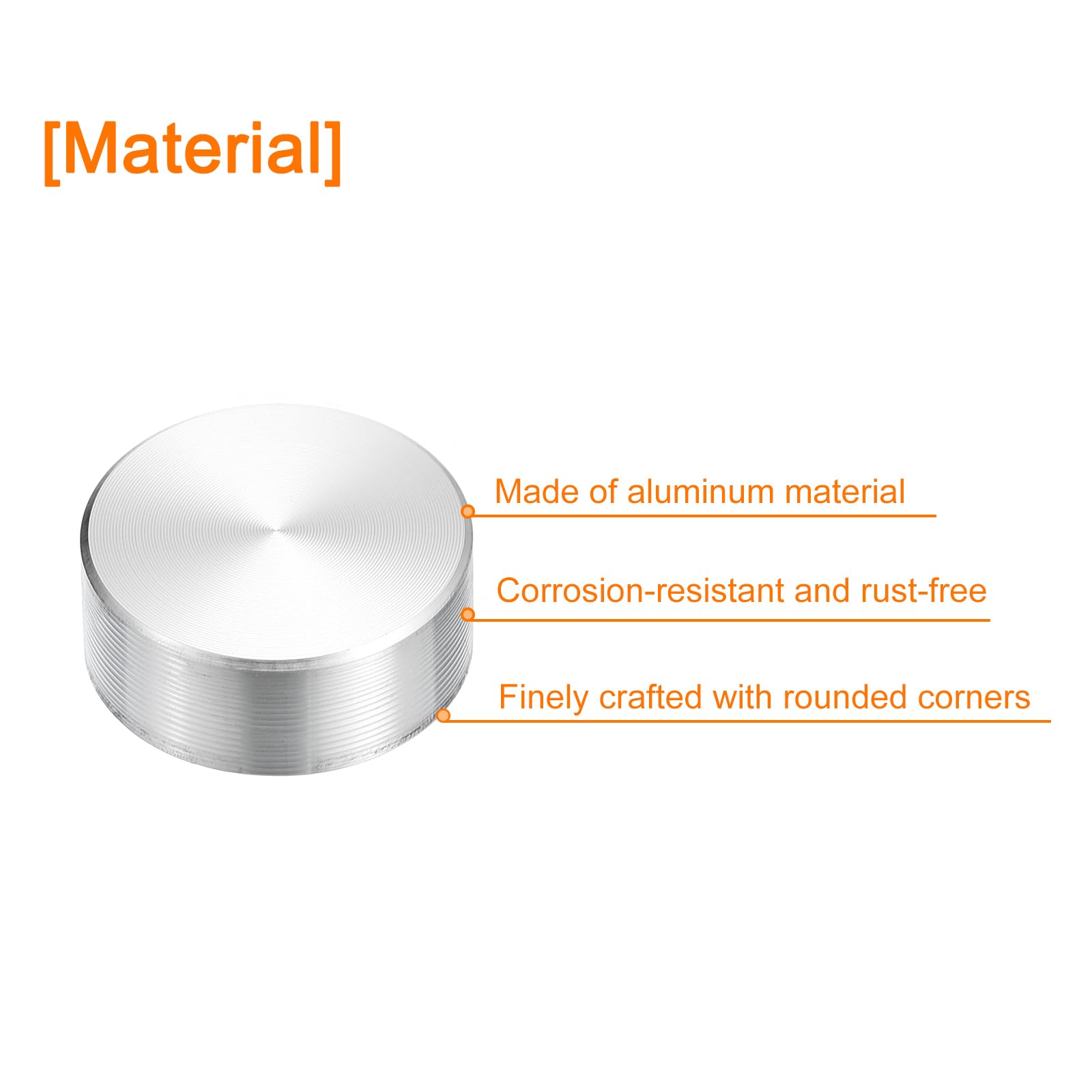 4 Dischi In Alluminio Uxcell Per Vetro Tavolo - Filetto M8, Diametro 20mm, Colore Argento