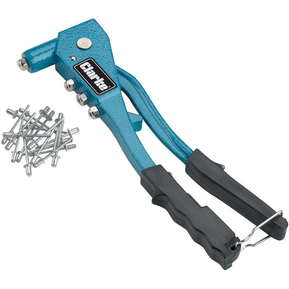 Clarke CHT648 Hand Riveter Kit + 60 Rivets, 4 Nozzles & Spanner