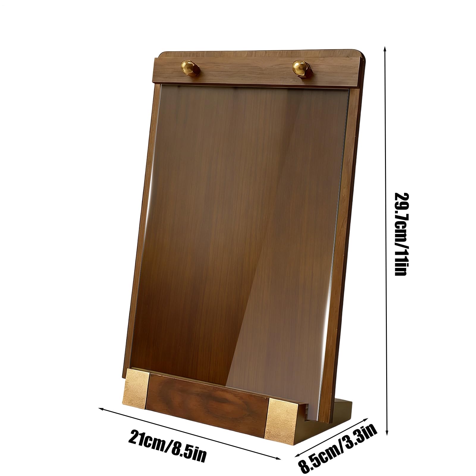 Generisch Support de table pour panneaux, 21,6 x 27,9 cm, version verticale claire, support d'affichage pour papier avec de base en bois - Pour affiches, , brochures, code QR, publicité