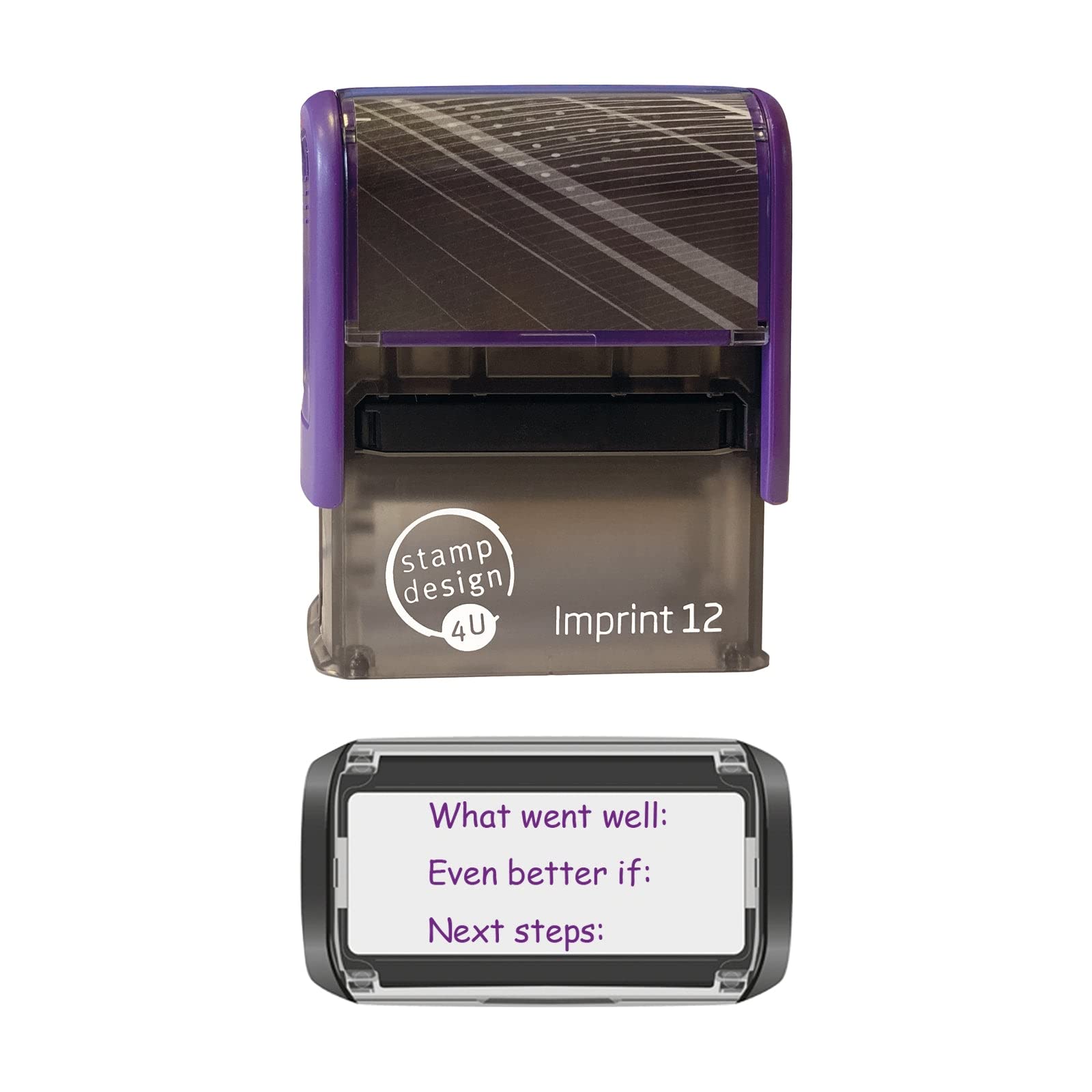 Stamp Design 4U Imprint 12 What Went Well, Even Better if, Next Steps School Education rewarding Marking Stamp