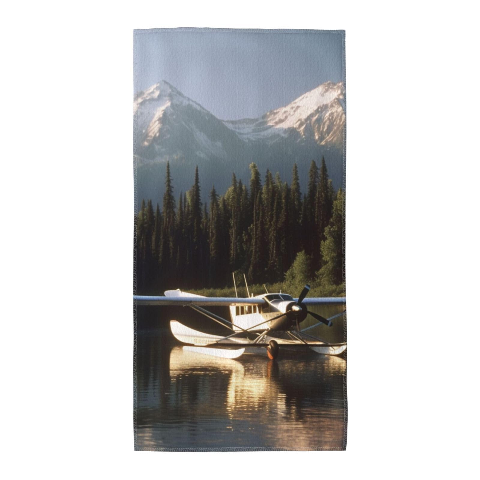 FekiLoot Absorbent Hand Towels 13.8"X27.5" Decorative Bathroom Towel Soft Microfiber Face Towel Airplane On Lake Dish Kitchen Towels for Bathroom Kitchen Hotel Spa Bath Towels