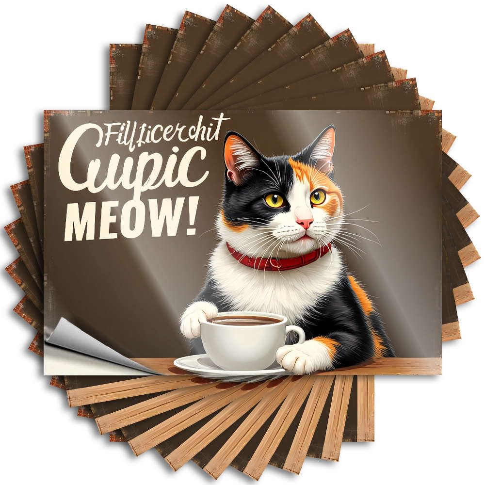 Tattoo Garage Personalized Caticaffeine: Purrfectly Pampered Paws! for Paw - Home Decor Accessories Easy Peel Removable(12X18CM)