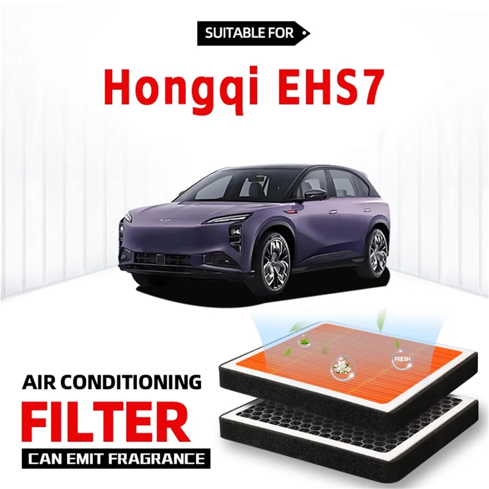 filtri aria pulita Adatto per filtro abitacolo Hongqi EHS7, filtro aria a carboni attivi, filtro aria condizionata con fragranza per purificare l'abitacolo dell'auto
