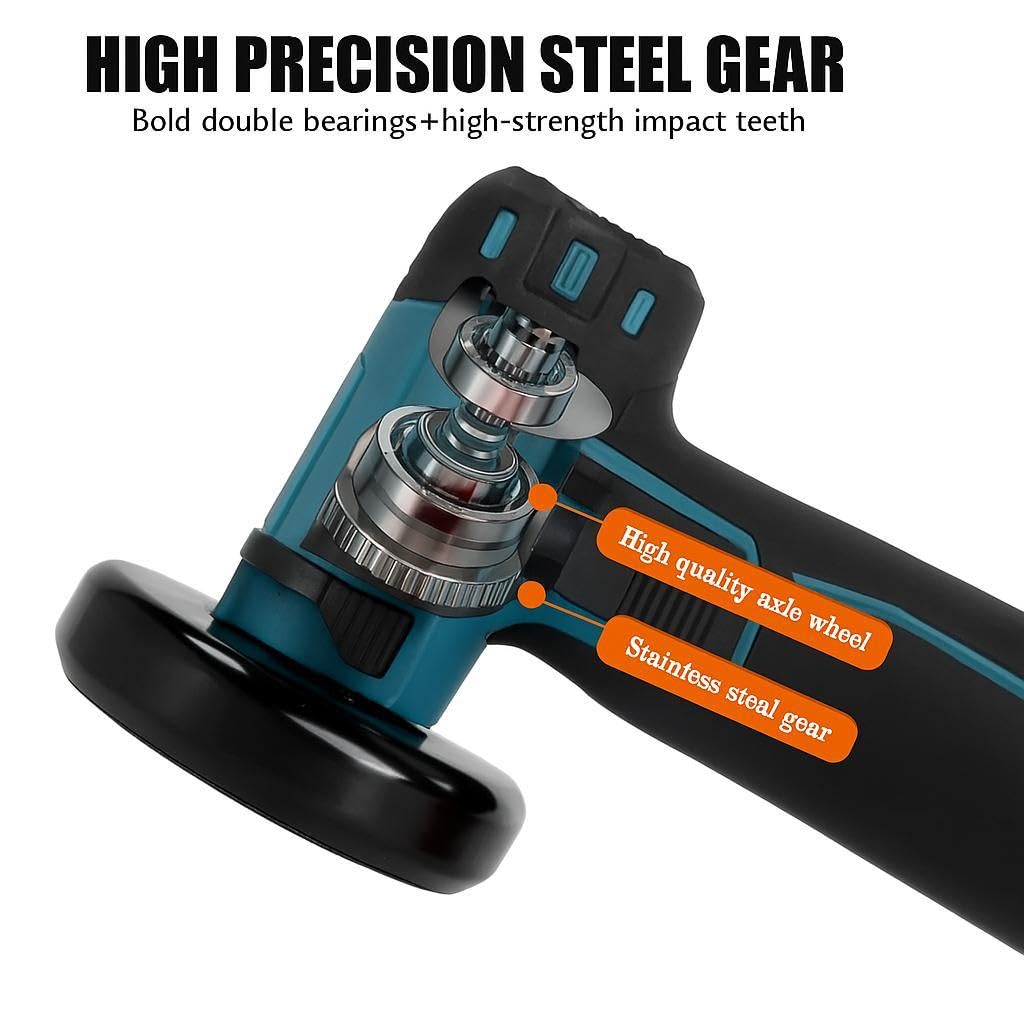 KAITO 12V Brushless Cordless Mini Angle Grinder Machine with Rechargeable Battery | 19500 RPM, 80mm Disc, 2Ah Li-Ion Battery with Charger | Single Speed Control & Battery Indicator 4