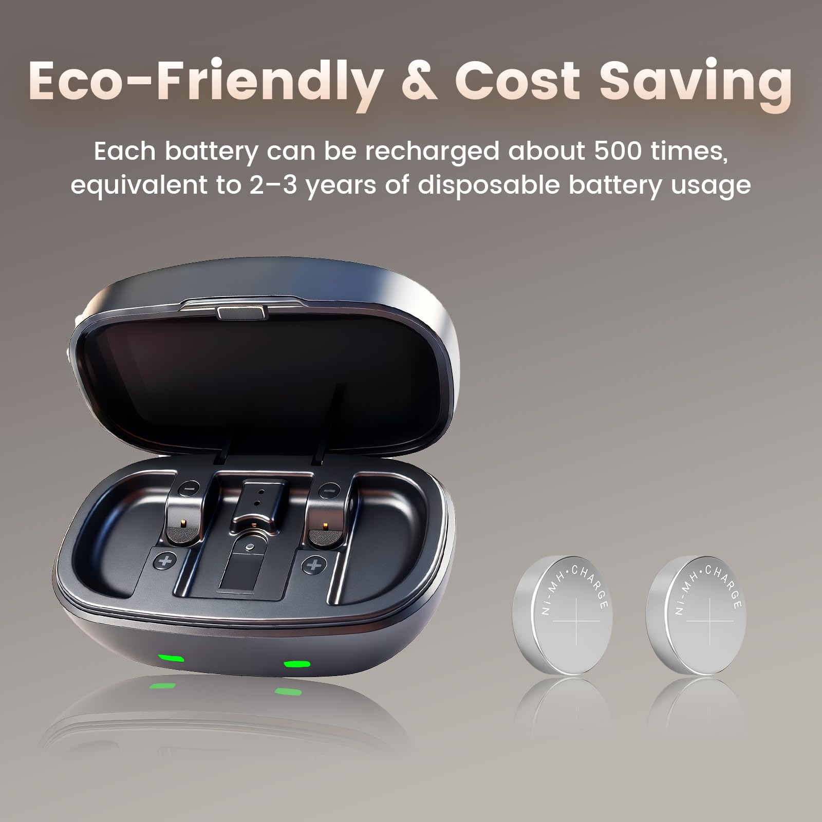 Stazione di ricarica per apparecchi acustici con 4 batterie ricaricabili 312 di lunga durata, batteria ricaricabile 312 e custodia da viaggio per anziani