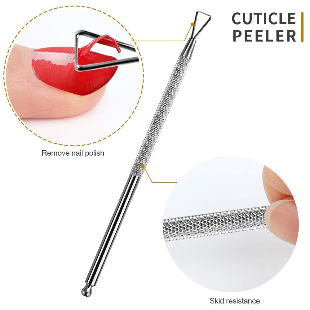 Pinzas para cutículas profesionales, cortaúculas con empujador de cutículas uñas, encarnadas cortaúñas, kit de 3 piezas para manicura y pedicura