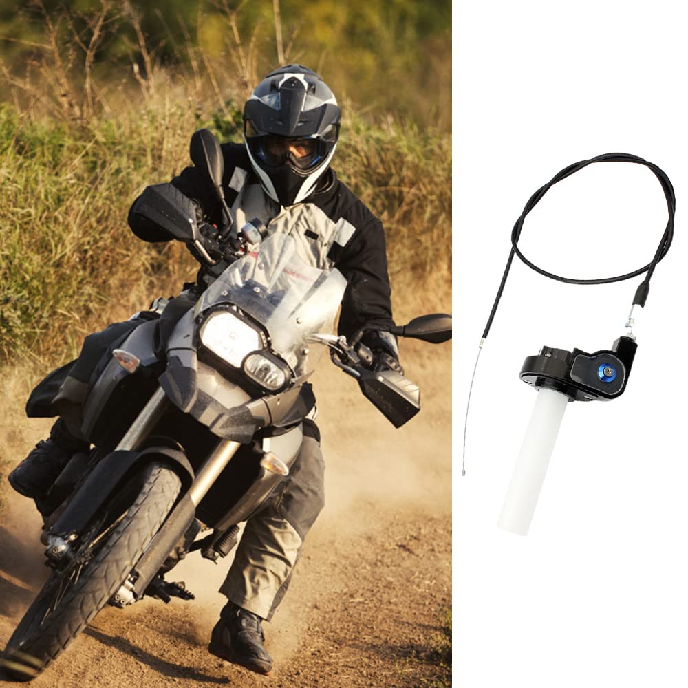 Manopola Dell'acceleratore Nero con Cavo, Manubrio dell'Acceleratore a Torsione in Alluminio da 7/8 Pollici Kit per ATV, Quad, Dirt Bike