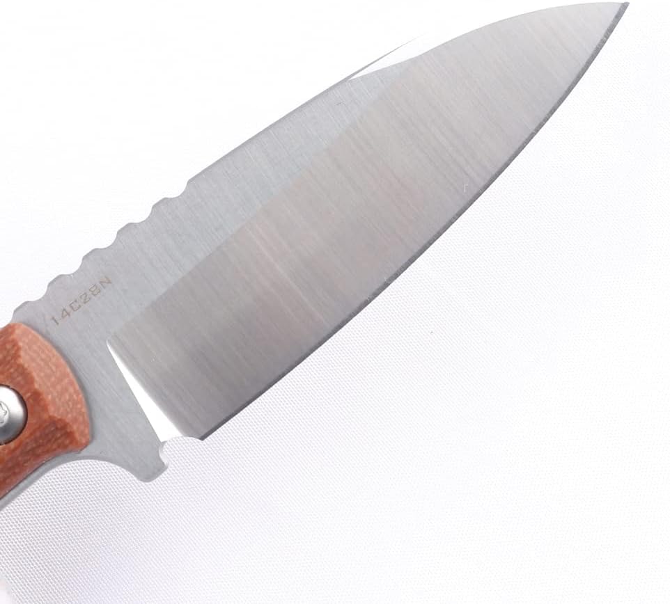 Fixed Blade Knife - 14C28N Steel, FiberFlex Handle, Hunting & Survival EDC Tool