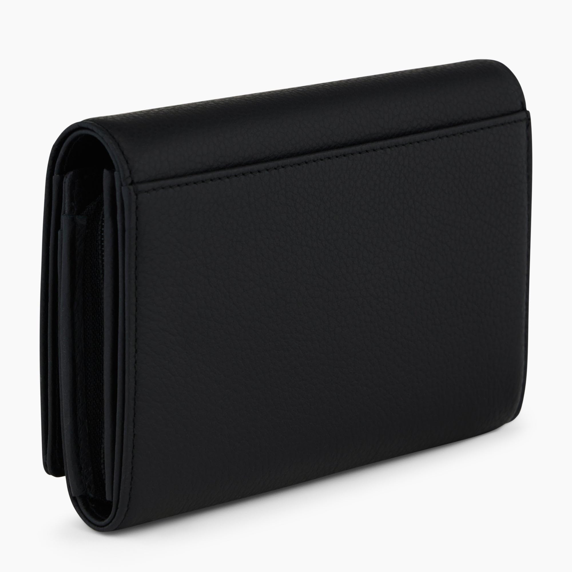 Le Tanneur, portefeuille, porte cartes, en cuir grainé, émilie, femme, 4 compartiments cartes, poche billets, 3 poches plates, poche monnaie zippée, anti-rfid, porte billets, fermeture bouton pression