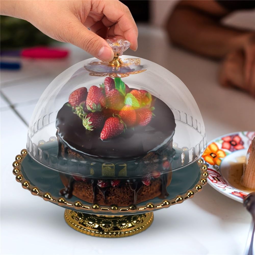 Bandeja para Servir Comida, Plato para Aperitivos, Organizador de Joyas, Expositor de Tartas, Expositor de Tartas, Cupcakes, postres, cúpula de cerámica, Postre de Boda
