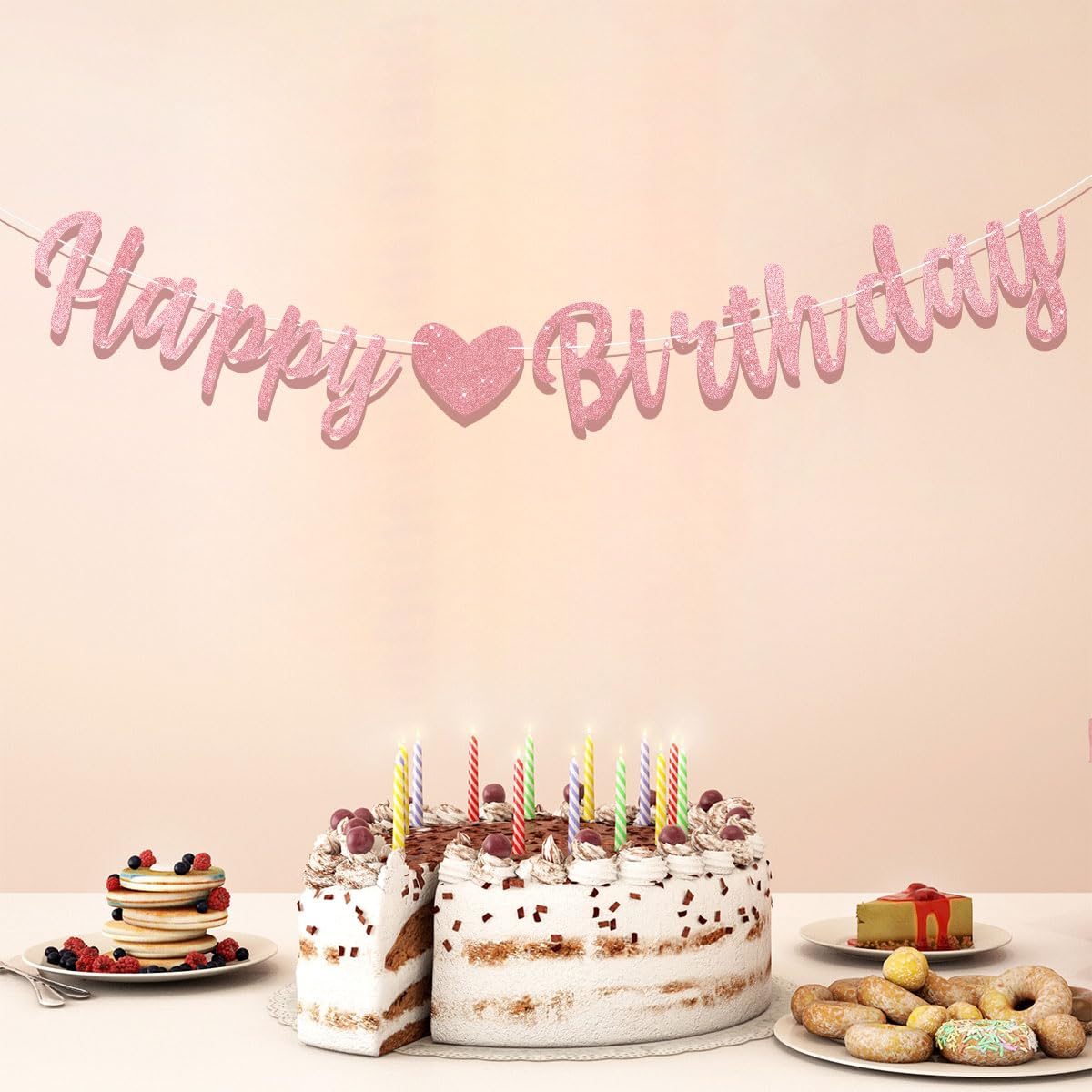 Banderines de feliz cumpleaños para mujeres y niñas, decoraciones de fiesta de cumpleaños, guirnalda de letras colgantes grandes, suministros de fiesta