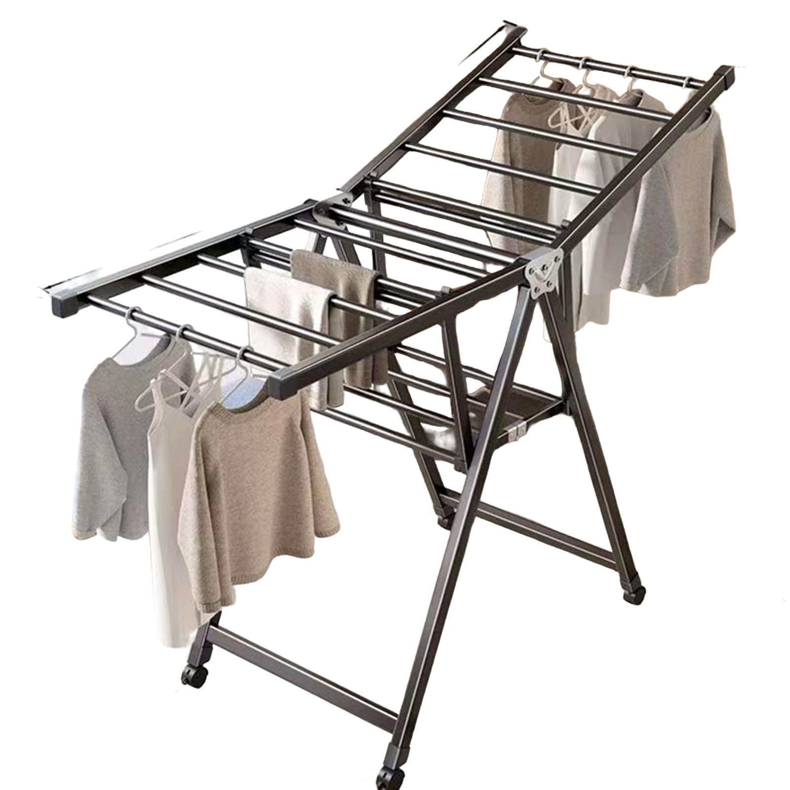 Klappbarer Flügelwäscheständer,Flügelwäschetrockner Mit Höhenverstellbare Flügel Für Innen,Wäscheständer Zusammenklappbar,Stabiler Wäscheturm,140cm