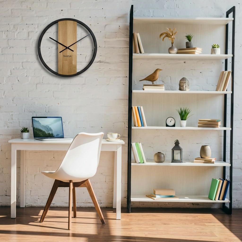 Grande Horloge Murale En Bois Rustique – Artisanale, Maison & Bureau