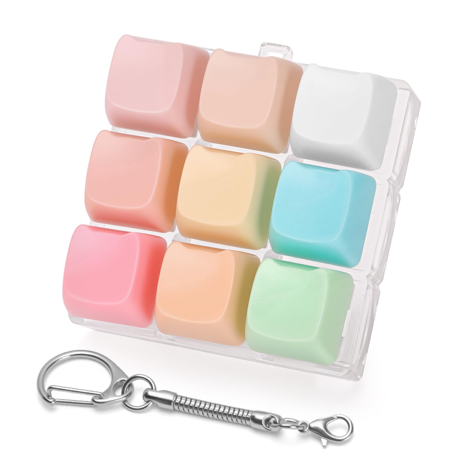 Netholid Creamy Cat Shape Keyboard Fidget Toys for Adults Colorful Clicker Button Keychain for Work Stress Relief ADHD Autism ASMR (Cat-Shape, 1)