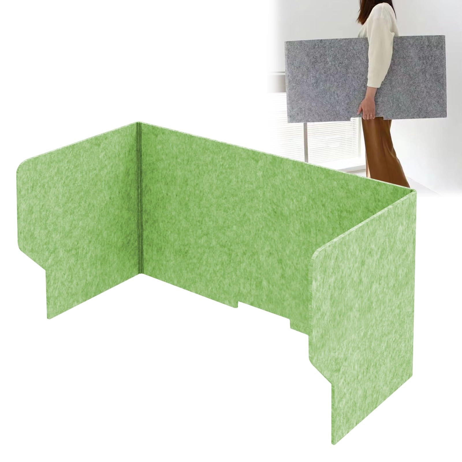 GJZQDKX Soundproof Desk Privacy Panel Set - 100cm Office Divider Screen Noise-Reducing Cubicle Partition Visual Distraction Barrier for Home & Workspace Green Color