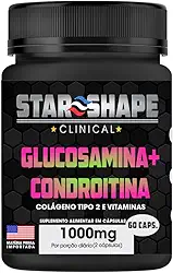 Clinical Glucosamina + Condroitina, 1000mg, 60 Cápsulas, Suplemento com Colágeno Tipo 2 e Vitaminas