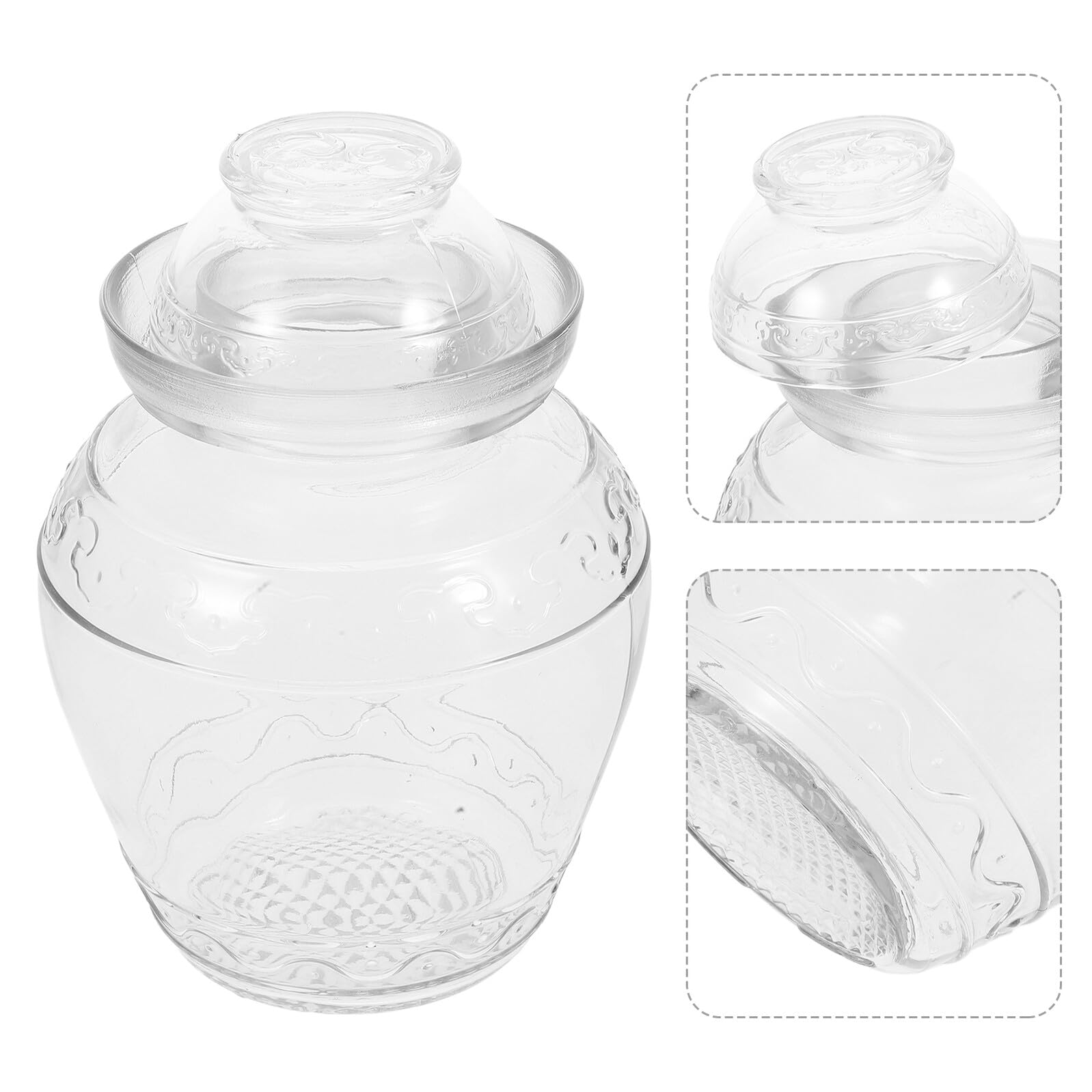 TOYANDONA Barattolo in Vetro per Sottaceti con Chiusura ad Acqua Contenitore Ermetico per Fermentazione Alimentare Conservazione Sicura e a Lungo Termine per Cucina Domestica Design Pratico