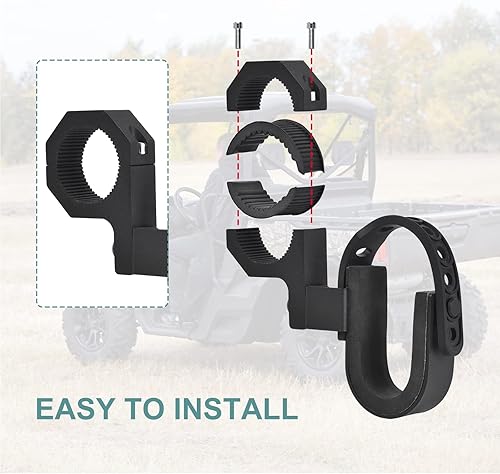 Miniatura 7 de UTV - Estante para armas, barra enrollable UTV para pistolas/arcos, se adapta a barras de rollo de 1.75 a 2 pulgadas compatibles con Polaris RZR