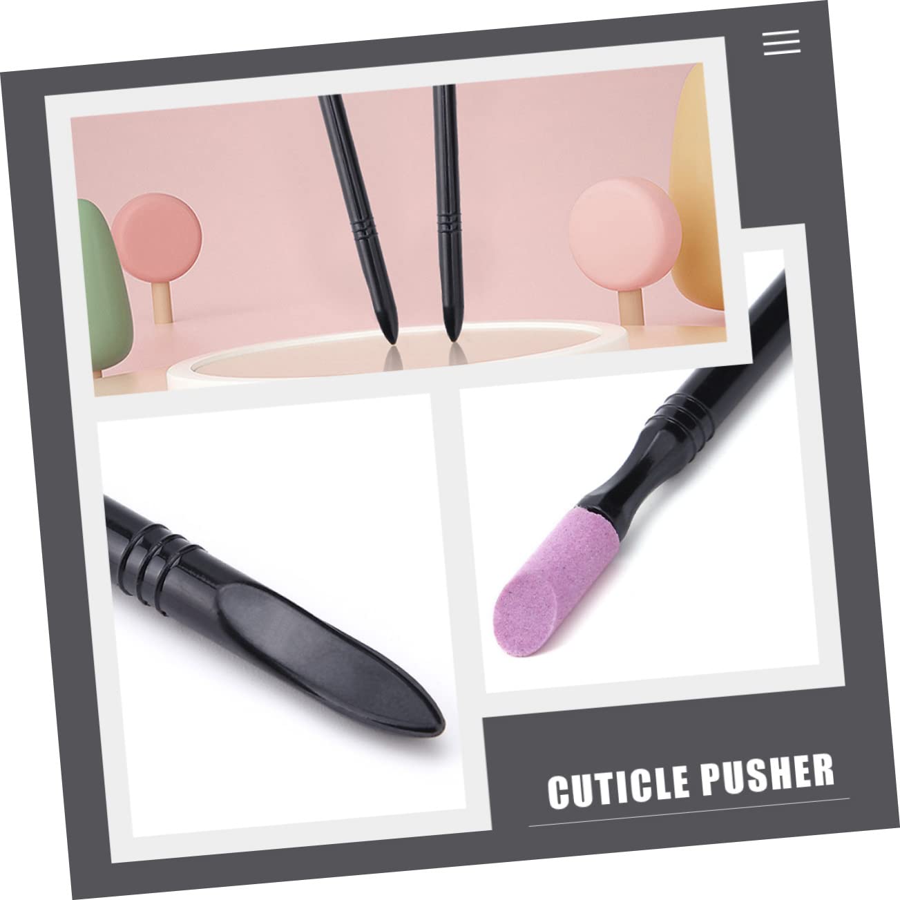 FRCOLOR Set Di 5 Strumenti Per La Rimozione Delle Cuticole Lime Per Unghie Delicate Pietre Lucidanti Per Manicure 10 Pezzi*5