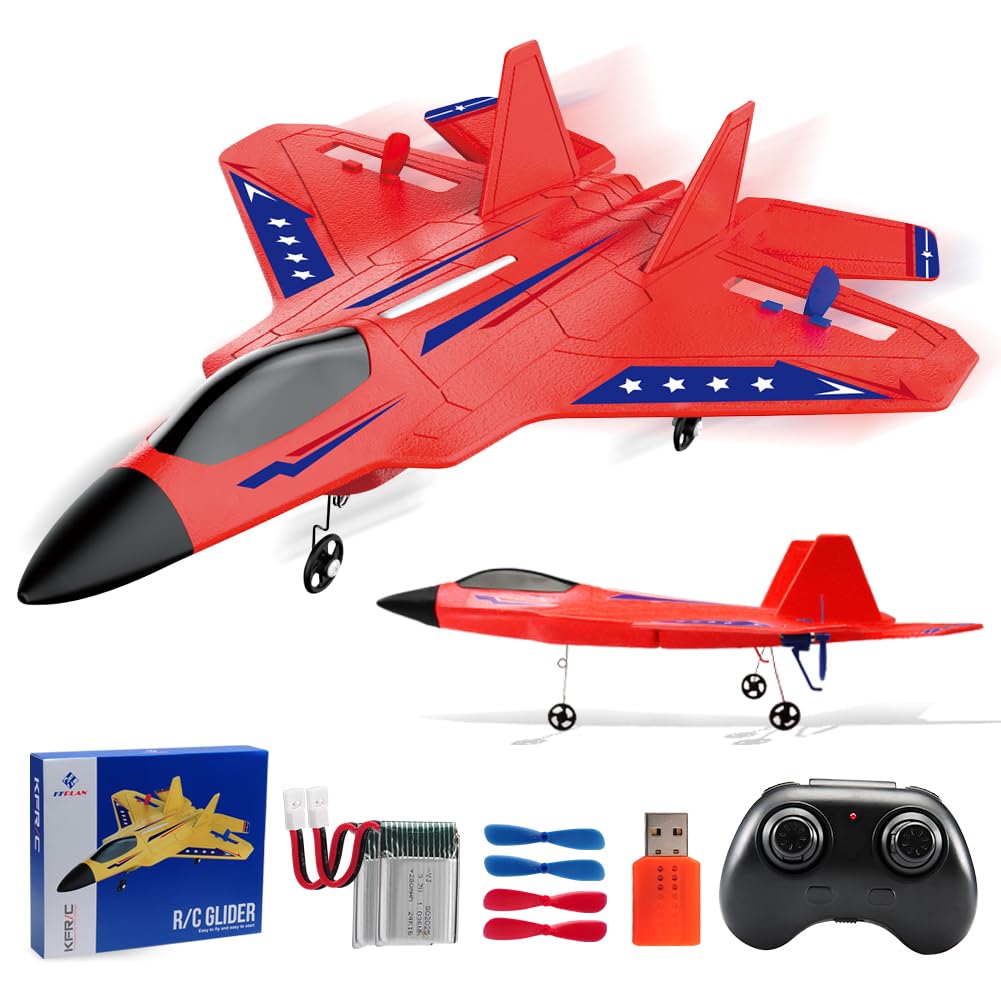 Fremego F-22 Raptor 6-Axis Gyro RC Jet 2 Batteries LED Lights EPP Foam
