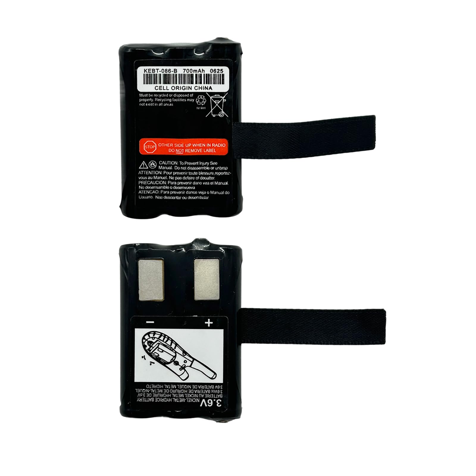 Photo 1 of 2 Pack KEBT-086-A M53617 53617 Rechargeable Battery Replacement 3.6V 700mAh for FV300 FV300R FV700 FV700R FV750 MH230 MH230R MB140 SX500 SX500R SX800 SX800R SX900 Walkie Talkie KEBT-086-B KEBT-086-C