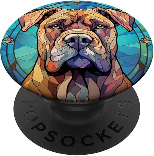 Presa Canario Dog Stained Glass PopSockets Standard PopGrip