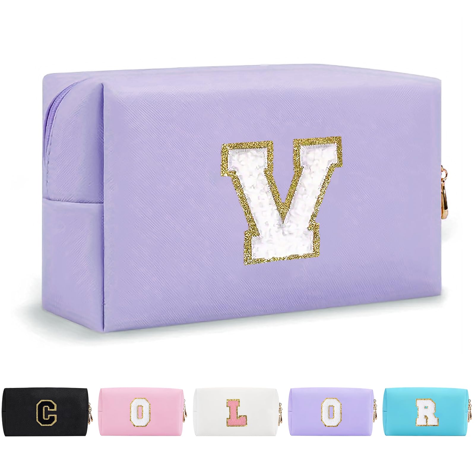 Bolsa de Maquillaje, Bolsa de Cosméticos Impermeable de Viaje, PU Cuero, Neceser de Baño, Bolsa De Aseo Y Almacenamiento para Mujer,Cosas Preppy para niñas Adolescentes (Letra A-Z) — view 59