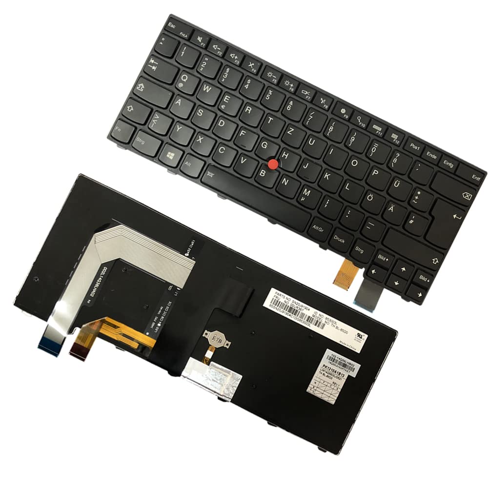 Gintai Ersatztaste Tastatur Deutsch Keyboard QWERTZ Backlit für Lenovo ThinkPad T460P 20FW 20FX T470P 20J6 20J7 00UR367 SN20J91904 PK1310A1B13 00UR407 SN20J91983 PK1310A2B13 9Z.NCJBT.20G