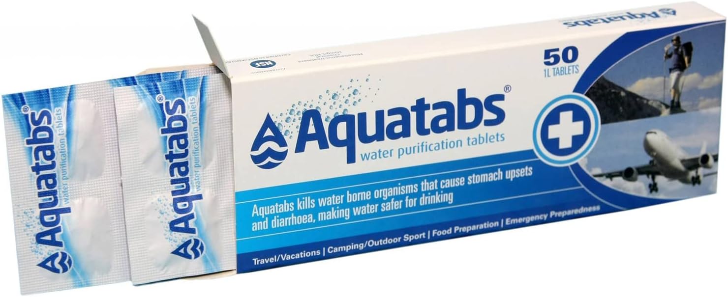 Emergency Water Purification – Aquatabs Travel Pack Box of 50 (x 20)