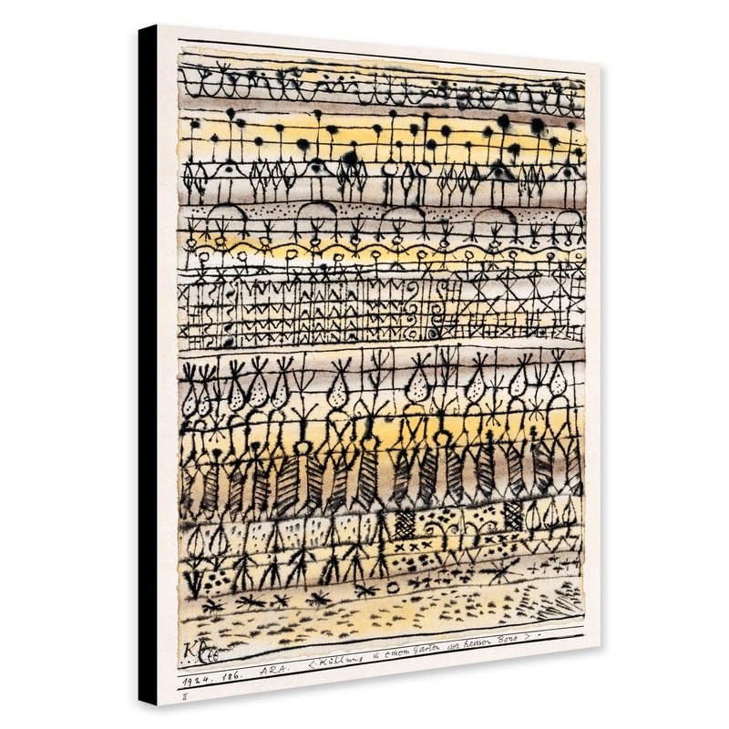 ERA. 'Cooling in a hot zone garden' (1924) by Paul Klee - Wrapped Framed Canvas Wall Art (A4 [12 x 8 inch / 30 x 20 cm])