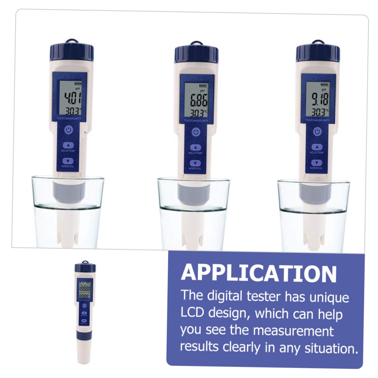 Sosoport Tester Digitale Salinità per Acqua Marina e Acquario | Misura Ec, Ph e Temperatura, Design Lcd Unico, 3 Batterie Lr44 Incluse