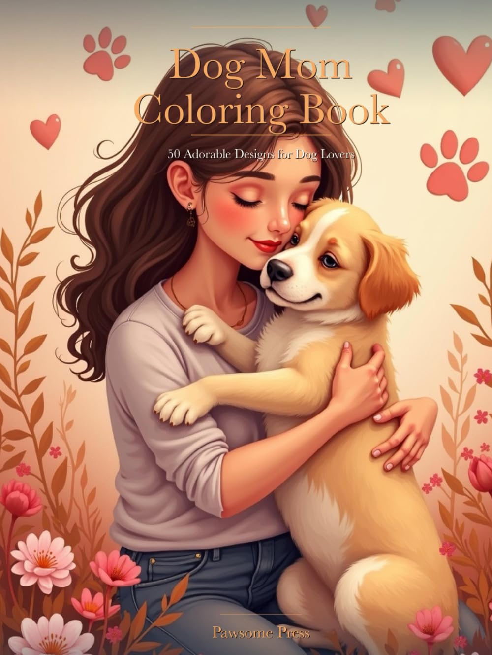 Dog Mom Coloring Book: 50 Adorable Designs for Dog Lovers