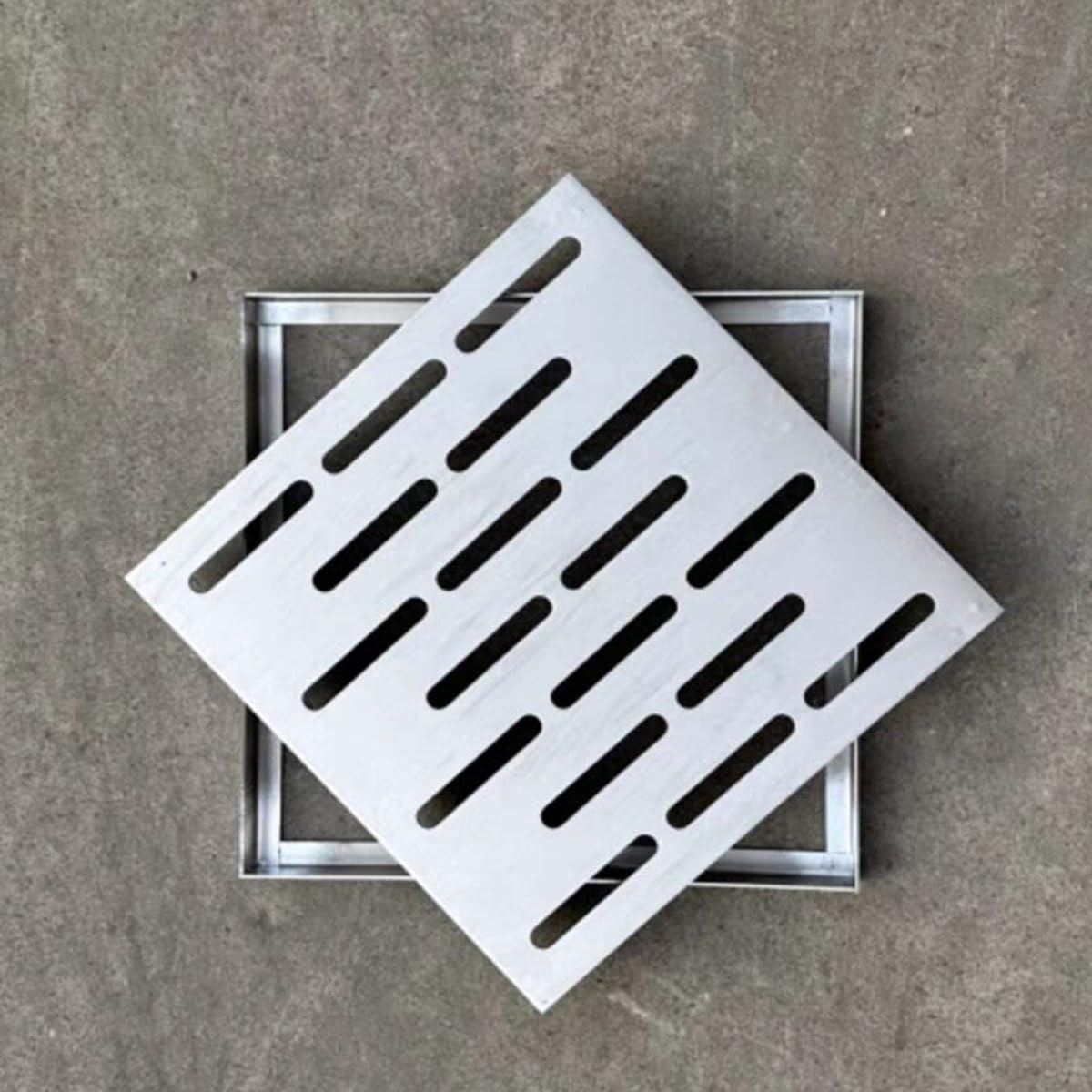 Griglia Di Scarico In Acciaio Inox 200x200mm - Per Cortile, Giardino E Esterni - Foto 4