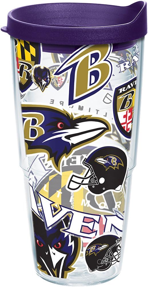 NFL Baltimore Ravens All Over 24 oz Tumbler with Lid