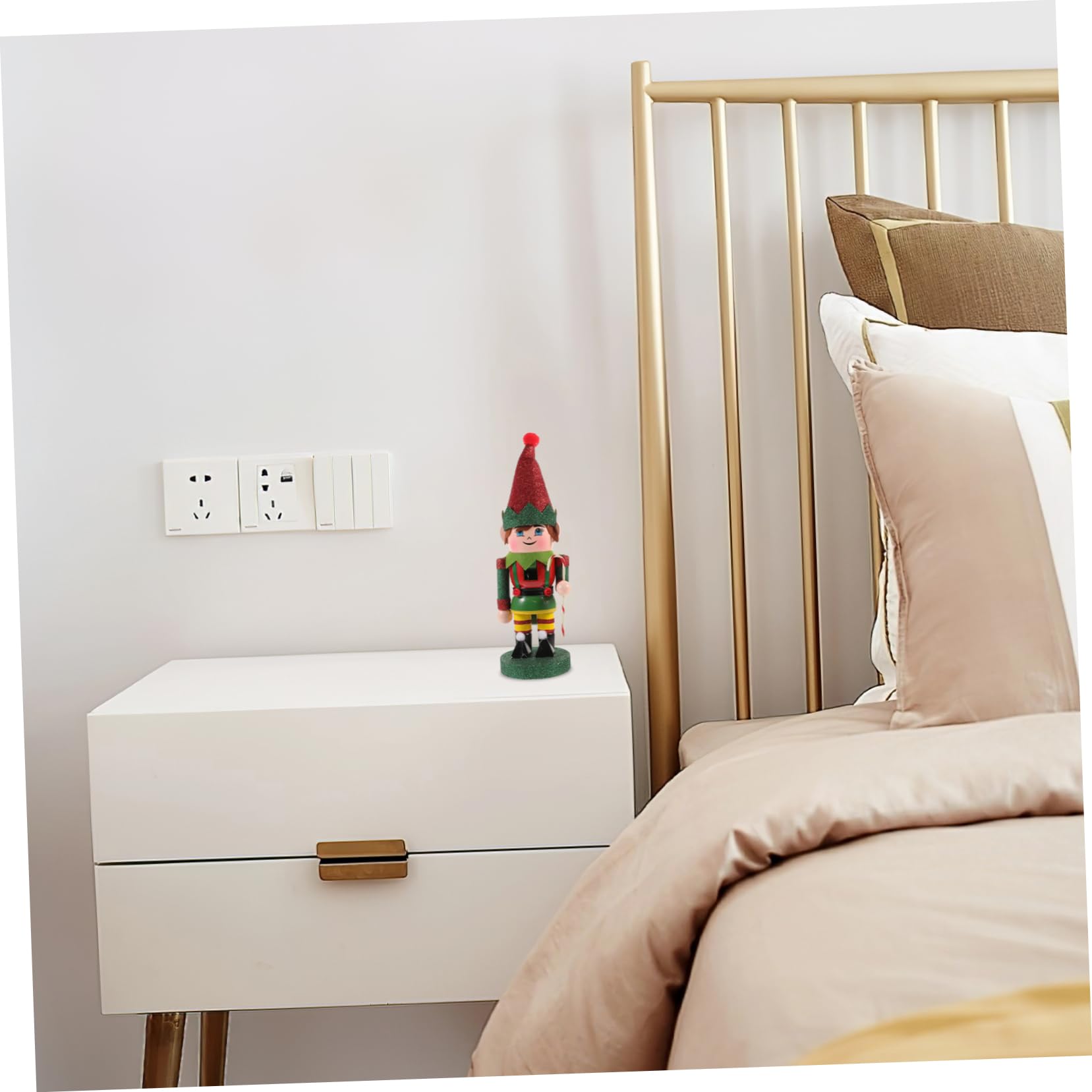 SOIMISS Adorno Navideño De Cascanueces De Madera Figura De Cascanueces para Decoración De Escritorio Obsequio De Navidad
