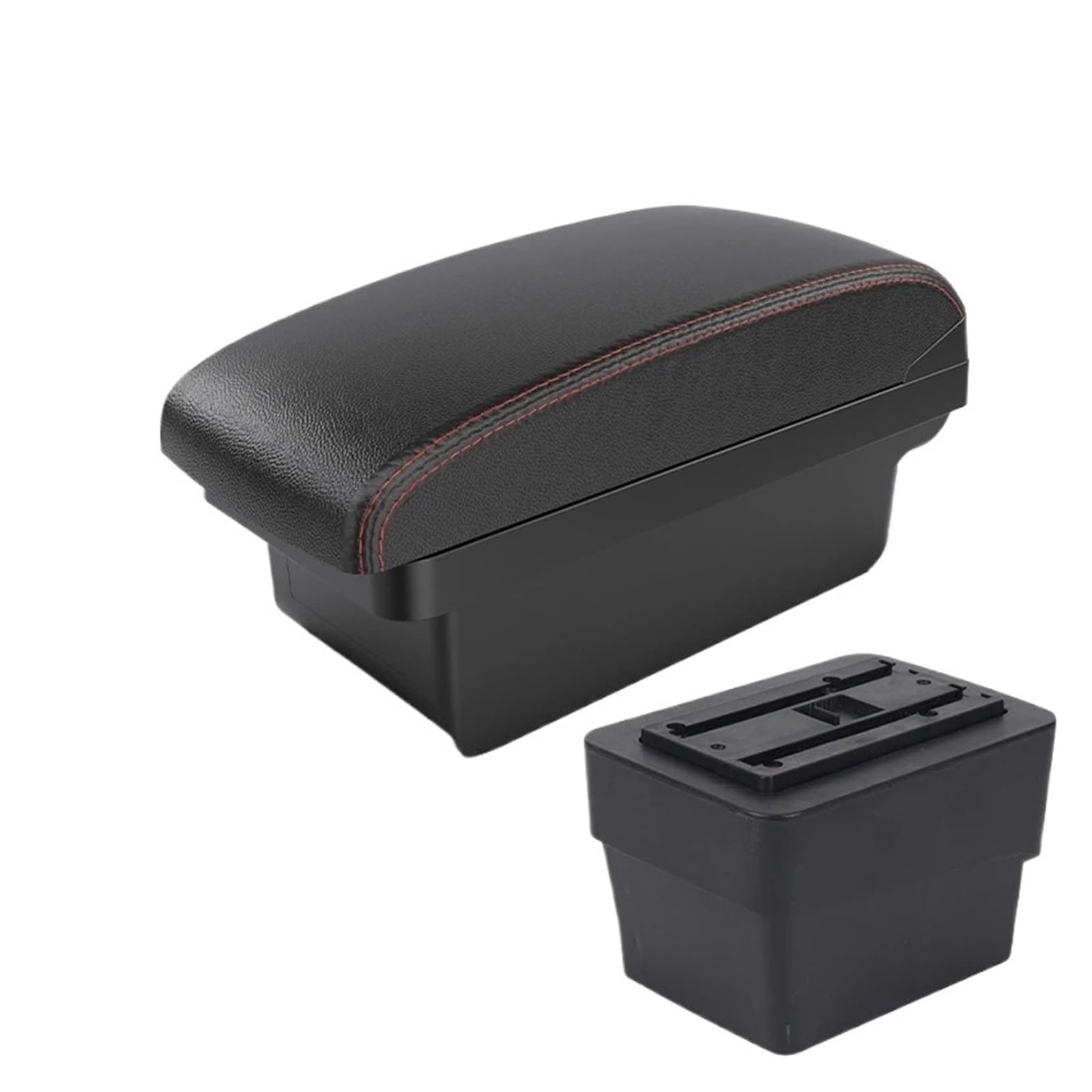 Hguvsjd Armrest Box For Skoda For Octavia For Mk3 For A7 2013-2017 Armrest Box Retrofit Parts Storage Accessories USB Car Armrests(A Black red NO USB)