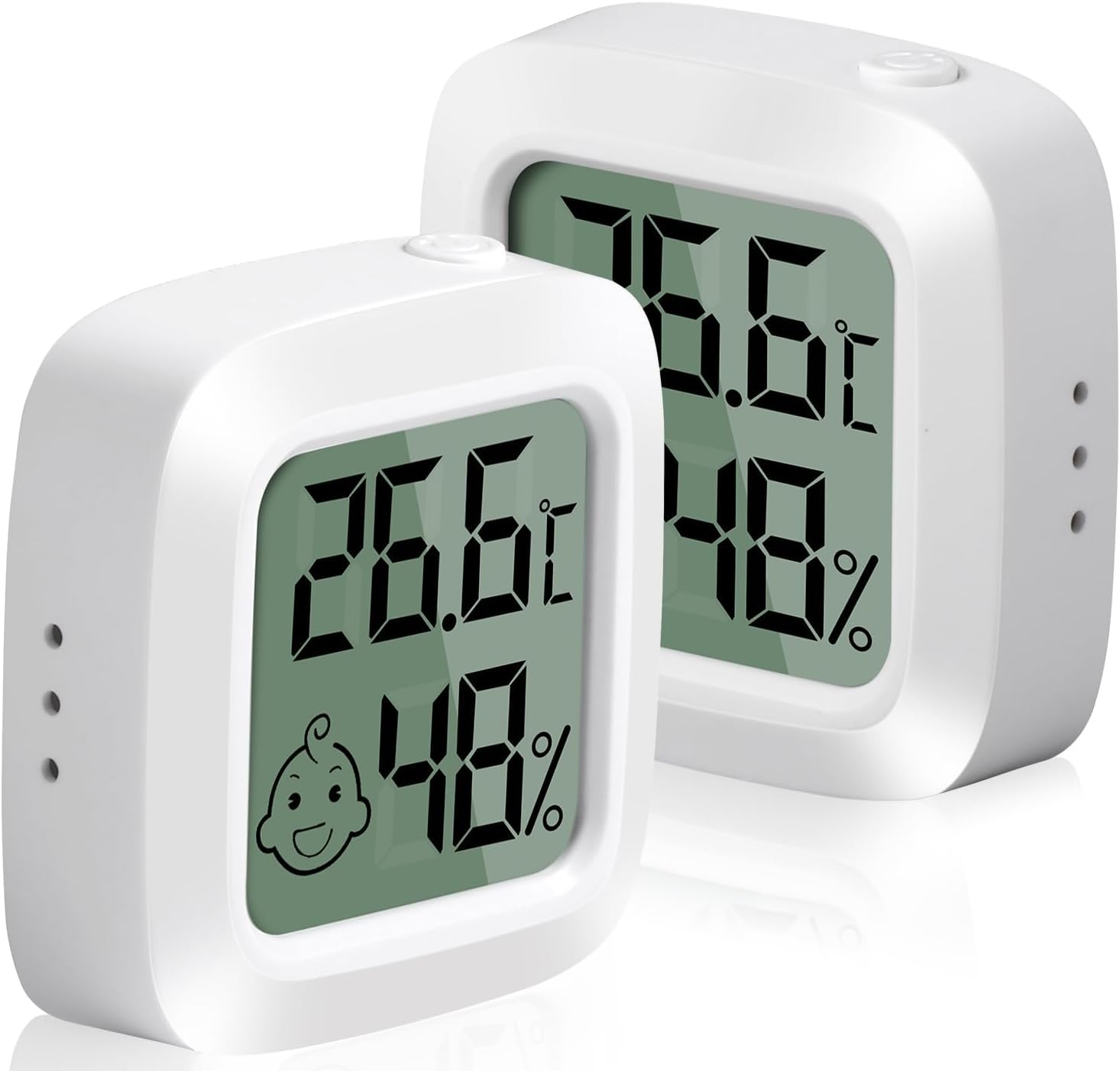 Vinabo 2 pièces Petit Thermomètres Hygromètres Intérieurs Numériques Haute Précision avec Indicateur de Confort - Pour Bureau, Chambre de Bébé, Vestiaire (Lot de 5)