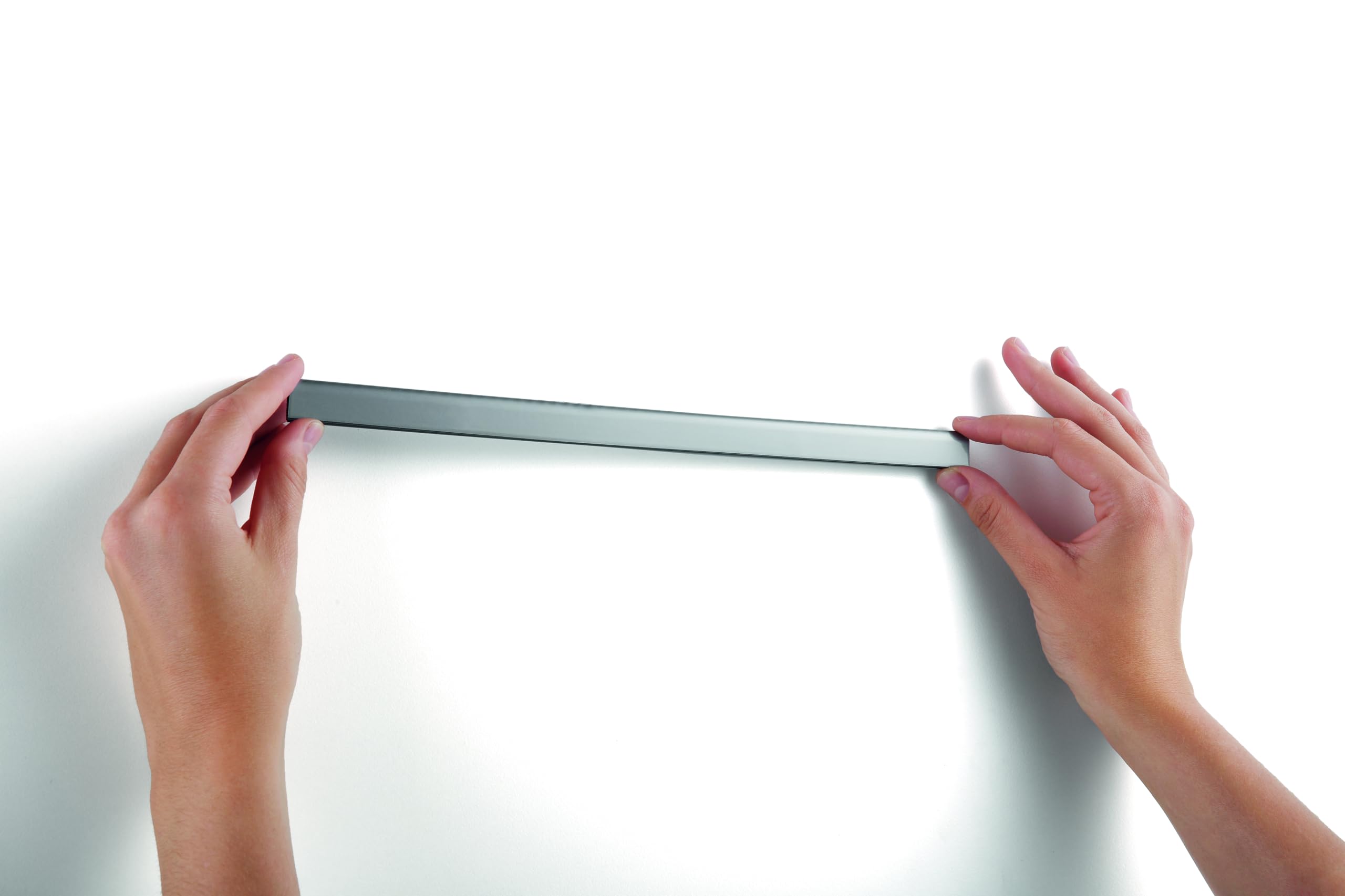 DURAFIX RAIL Barre d'Affichage pour Documents Pince Adhésive 210x17mm Lot de 5 Argent