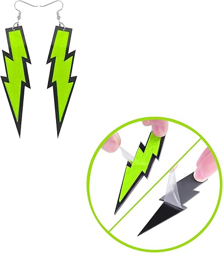 Miniatura 6 de Accesorios de disfraces de los años 80, diadema de encaje, aretes, guantes de red, collar, pulsera para disfraces de fiesta retro de los años 80