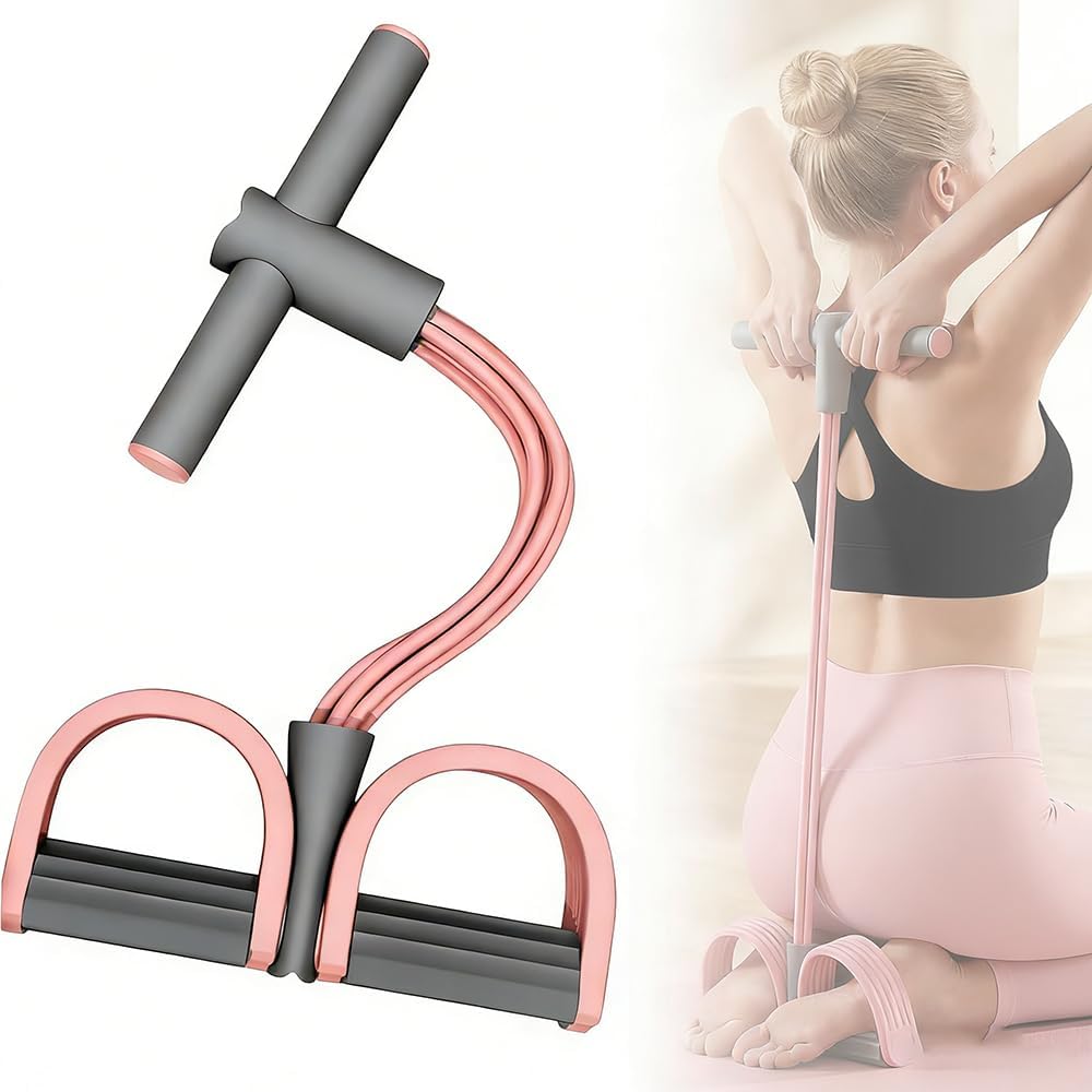 Pedal Resistance Bands with Handles, Multifunction Elastic Yoga Resistance Band, Natural Rubber Foot Pedal Resistance Bands Stretching Workout Fitness Bands for Abdomen Arm Waist Leg
