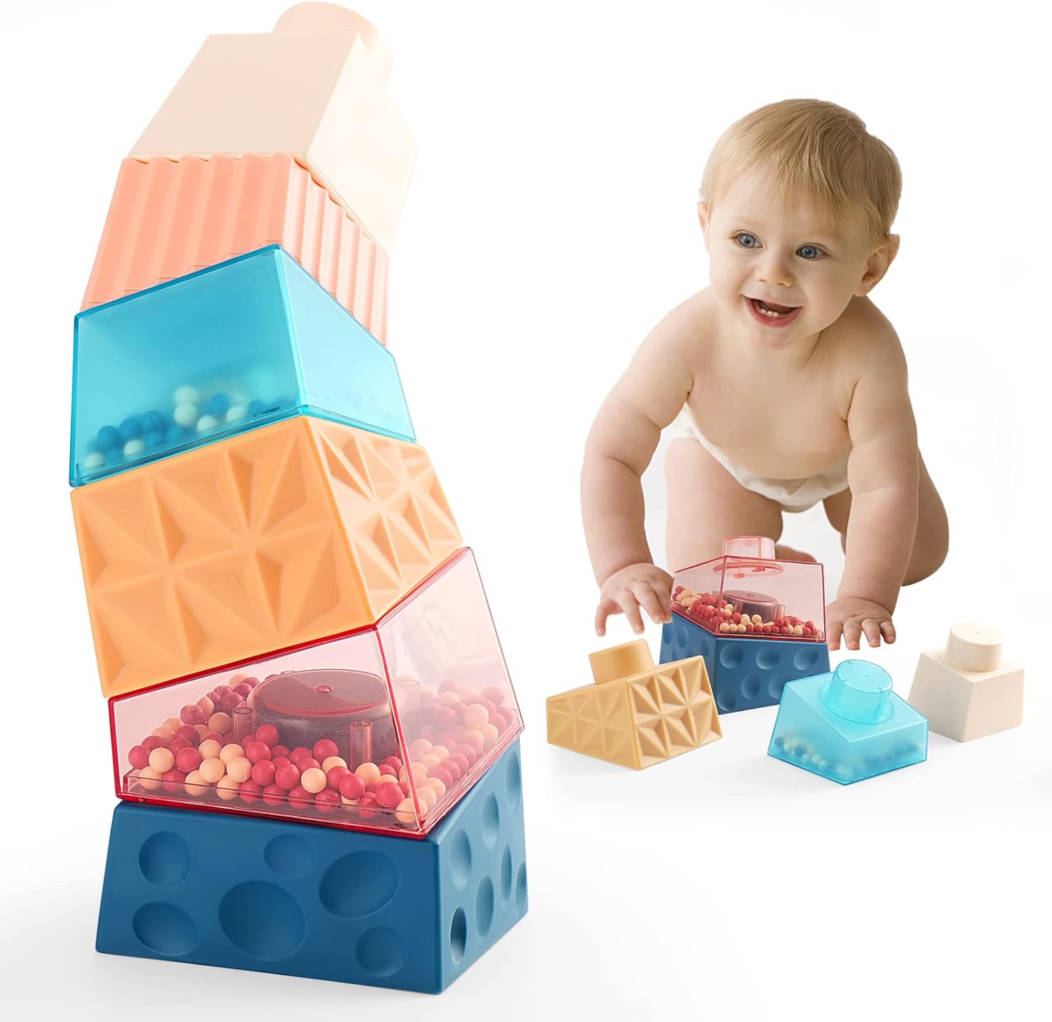 8 Tazze Impilabili Per Conigli - Giocattolo Da Foraggiamento Colorato Per Piccoli Animali